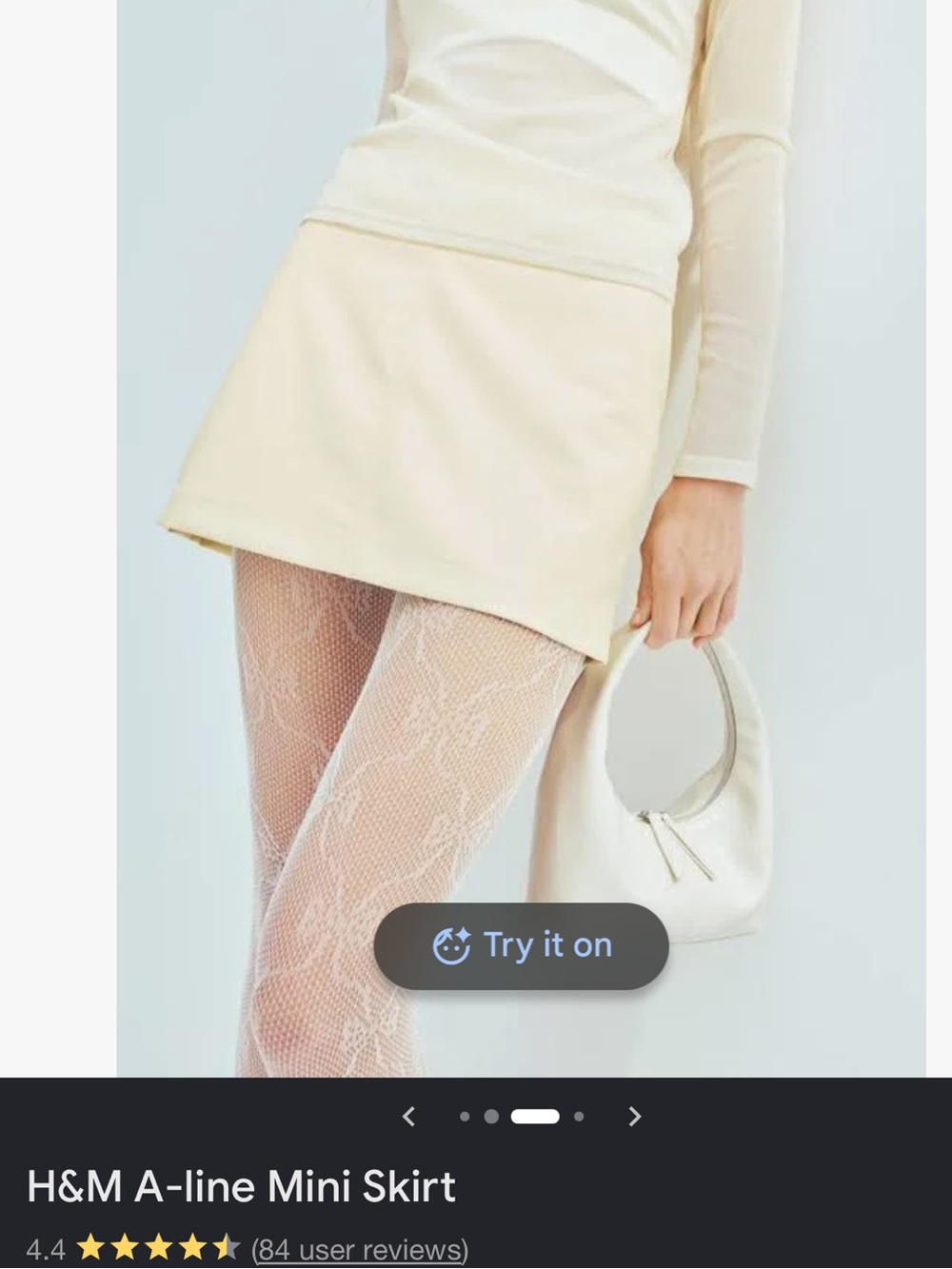 H&M Light Cream/Butter Yellow Faux Leather Mini Skirt